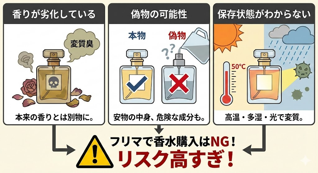 フリマで香水を買うデメリット