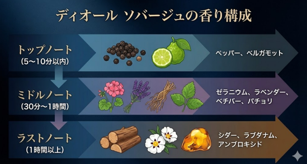 ディオールソバージュの香りの構成