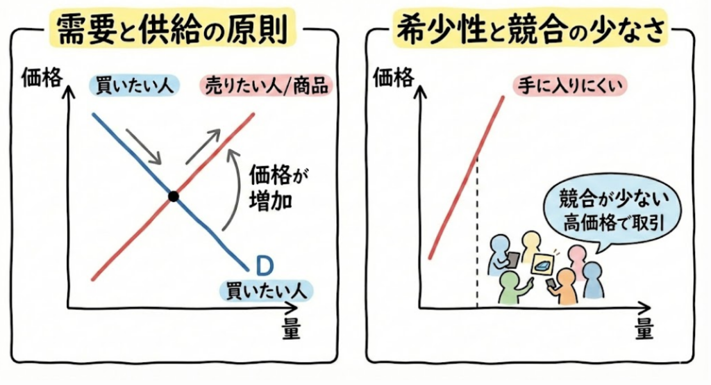 需要と希少性の価格の関係について